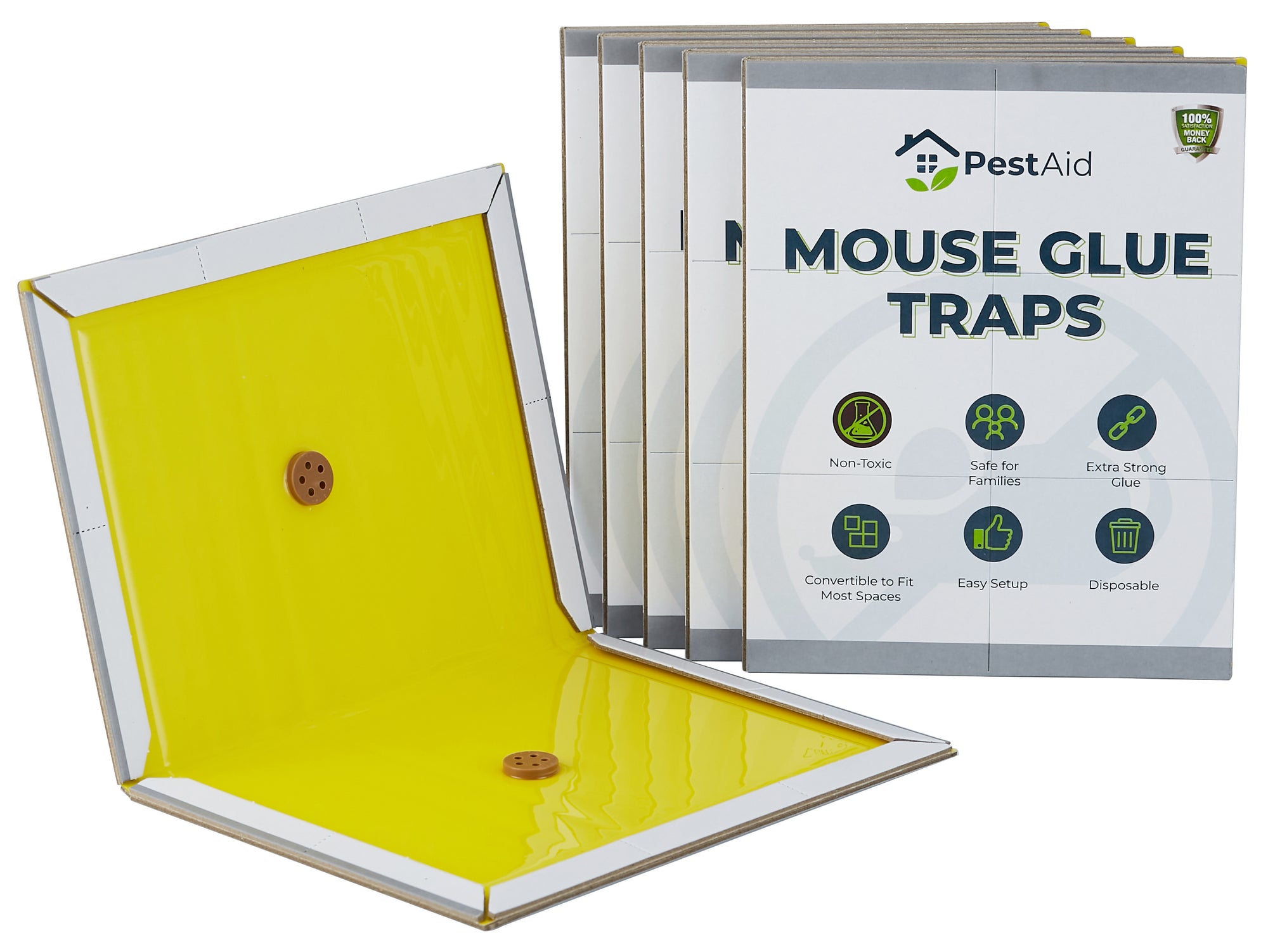 FixtureDisplays® 5PK Mouse Traps, Baited Rat, Mouse Glue Boards, Mouse